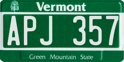VT license plate APJ357