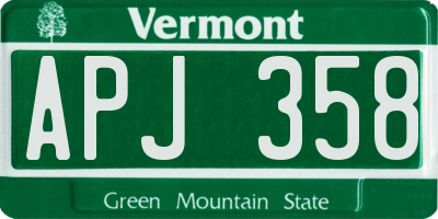 VT license plate APJ358
