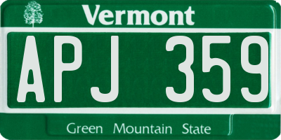VT license plate APJ359