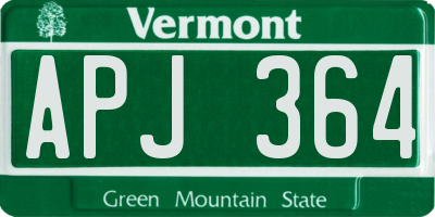 VT license plate APJ364