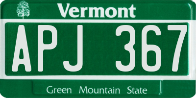 VT license plate APJ367