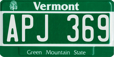 VT license plate APJ369