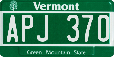 VT license plate APJ370