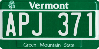 VT license plate APJ371