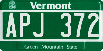 VT license plate APJ372