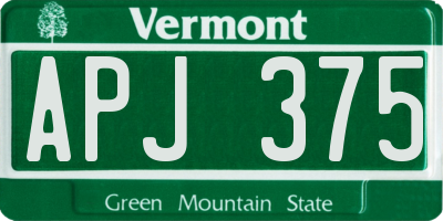 VT license plate APJ375