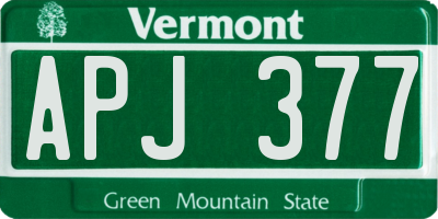 VT license plate APJ377