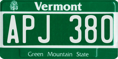 VT license plate APJ380