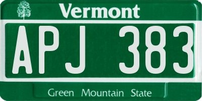 VT license plate APJ383