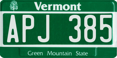 VT license plate APJ385