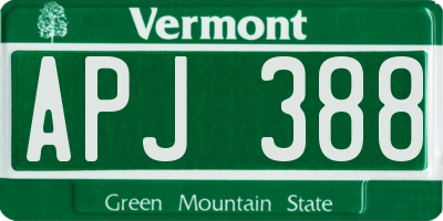 VT license plate APJ388