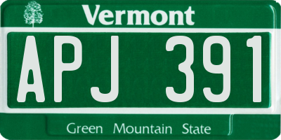 VT license plate APJ391