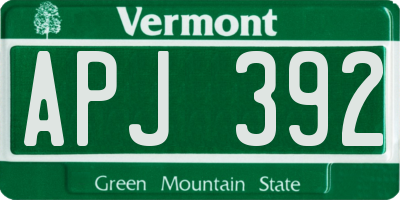 VT license plate APJ392