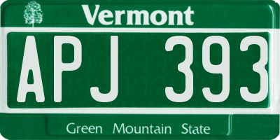 VT license plate APJ393