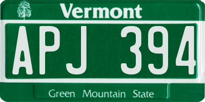 VT license plate APJ394