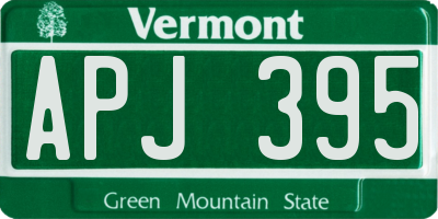 VT license plate APJ395