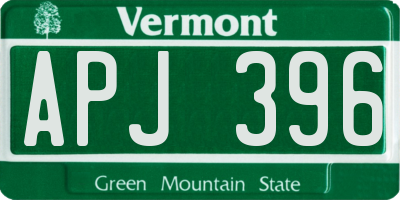 VT license plate APJ396