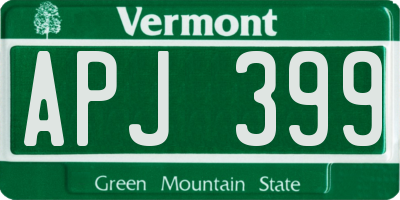 VT license plate APJ399