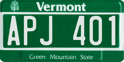 VT license plate APJ401