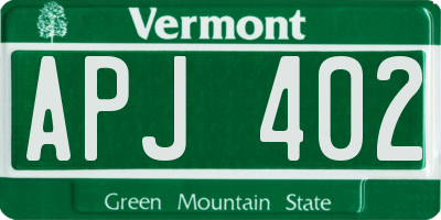 VT license plate APJ402