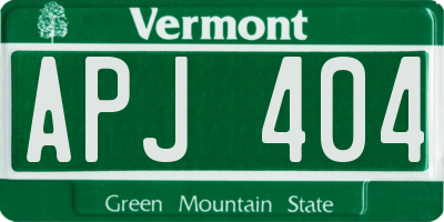 VT license plate APJ404