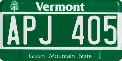 VT license plate APJ405