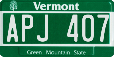 VT license plate APJ407