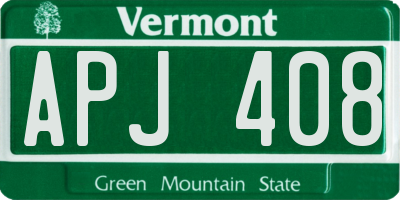 VT license plate APJ408