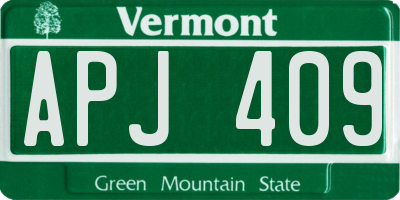 VT license plate APJ409