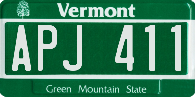 VT license plate APJ411