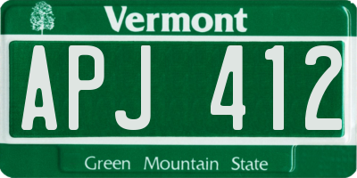 VT license plate APJ412