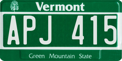 VT license plate APJ415