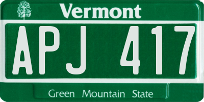 VT license plate APJ417