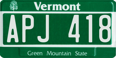 VT license plate APJ418