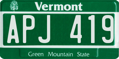 VT license plate APJ419
