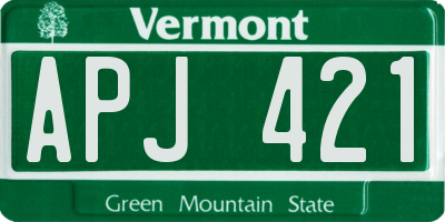 VT license plate APJ421