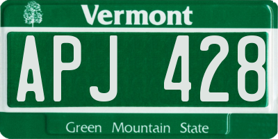 VT license plate APJ428