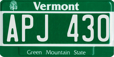 VT license plate APJ430