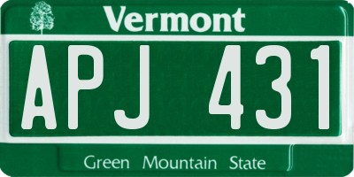 VT license plate APJ431