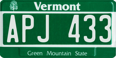 VT license plate APJ433