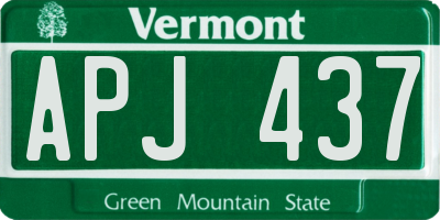 VT license plate APJ437