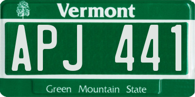 VT license plate APJ441