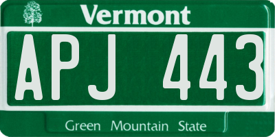 VT license plate APJ443