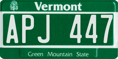 VT license plate APJ447