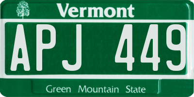 VT license plate APJ449