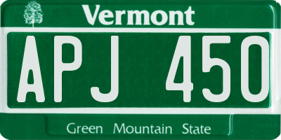 VT license plate APJ450