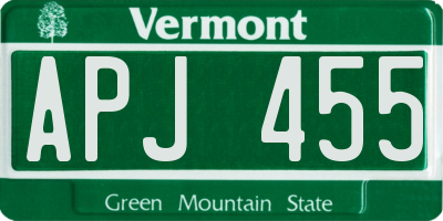 VT license plate APJ455