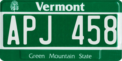 VT license plate APJ458