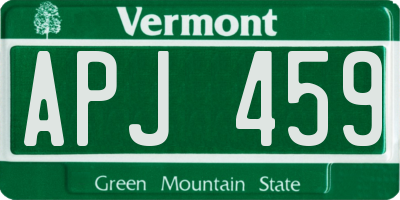 VT license plate APJ459
