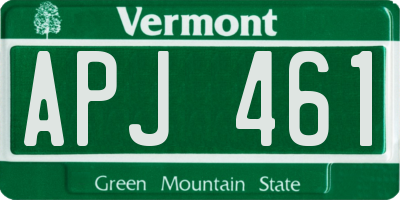 VT license plate APJ461